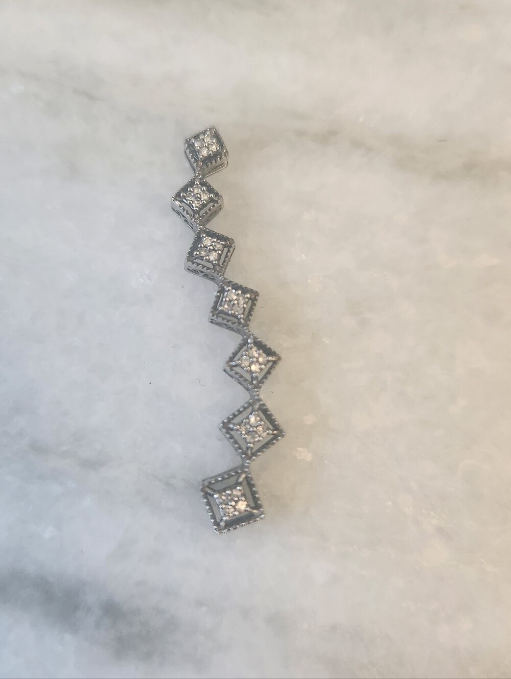 10k White Gold Diamond Journey Pendant